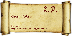 Khon Petra névjegykártya